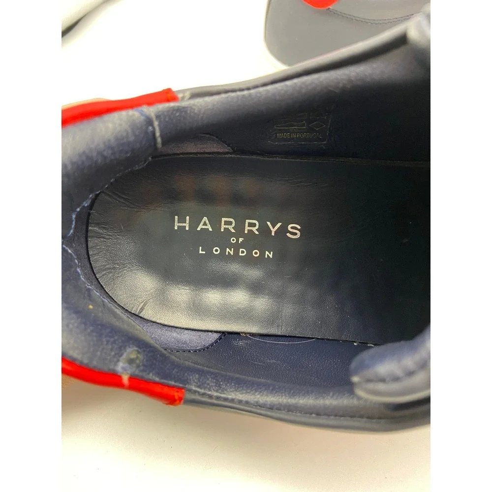 Harrys of London Sneakers‎ Mens Sz 10 EU 43 Bolt 2Tech Trainers Navy Red Accent